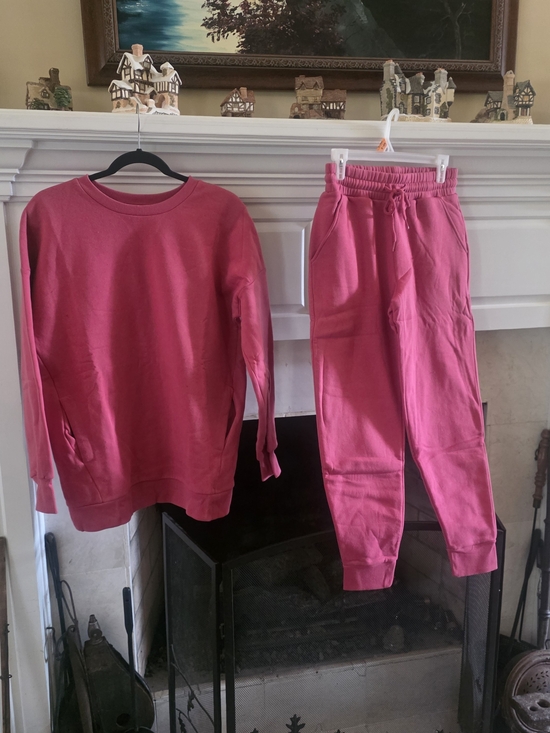 Zenana Outfitters Pants - Zenana Outfitters Muted Pink Sweatshirt and Jogger Set